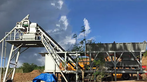 Mobile concrete batching plant installed in the Philippines