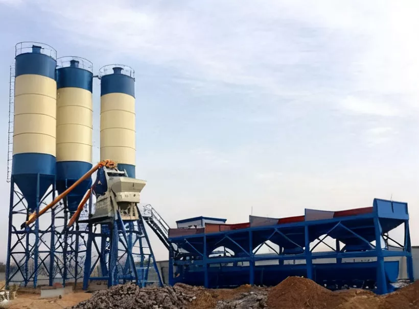 HZS75 Concrete Batching Plant operational in the UAE